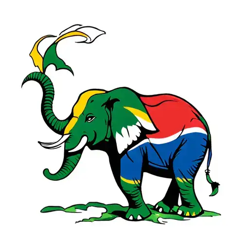 South Africa Elephant Walking Full Color