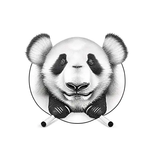 Panda With Pool Cue