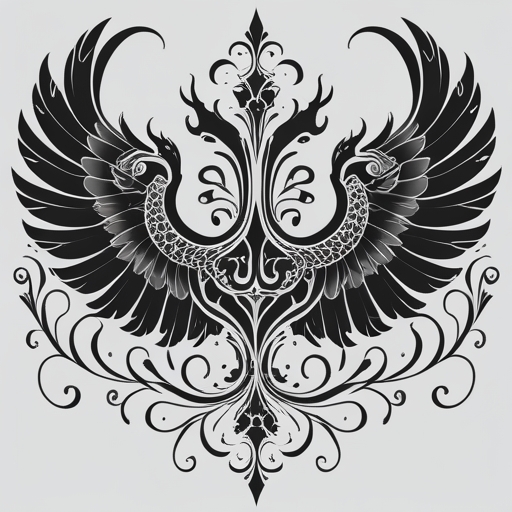 Crimson Serpent’s Wings of Destiny Tattoo idea