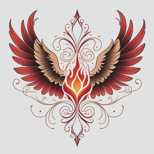 Crimson Wings of the Sacred Fire Tattoo idea