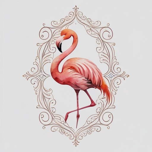 Watercolor Flamingo