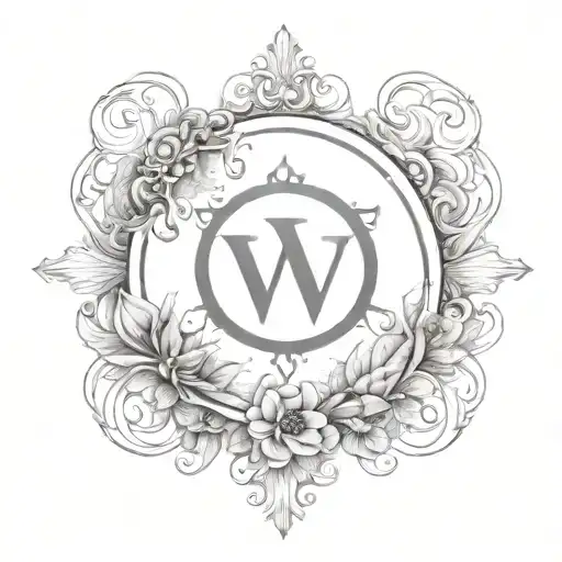 Cancer And Virgo Symbols Together With Initials Vh