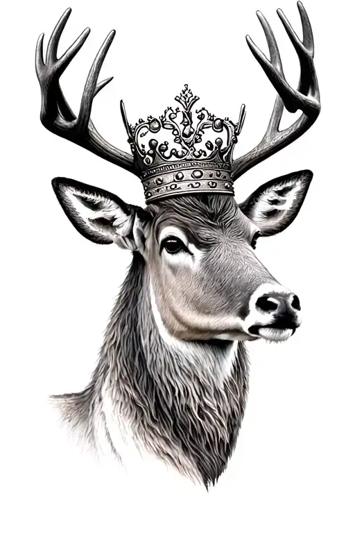 Stag With A Simple Crown On Its Head