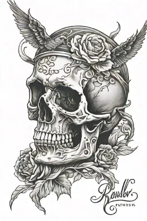 Skull And Portrait