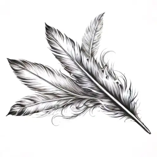 Feather Crossed At The Quil