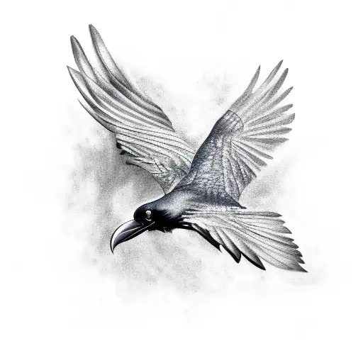 Raven In Flight