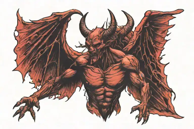 Devil With Spread Wings