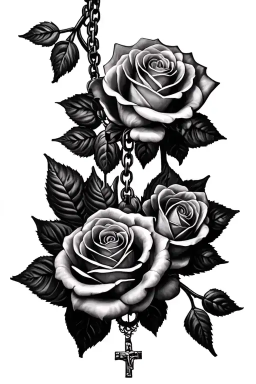 Masculine Rosary With Roses Growing