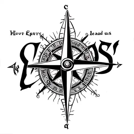 The Word Chaos With A Compass Intertwined Representing How Chaos Leads Us