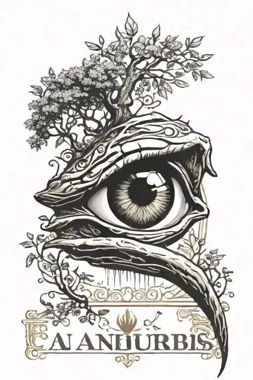 Eye Of Anubis With Poison Tree With Quote