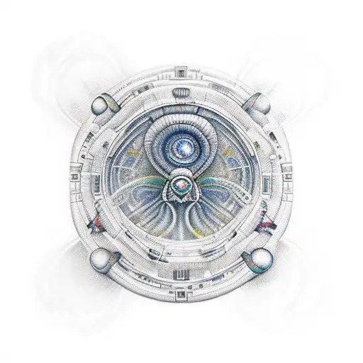 Spaceship With Dna Strand Trailing