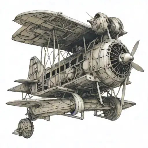 An Intricate 3D Model Of An Aircraft With Sketchy Details