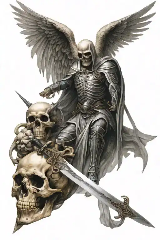 Angel Of Death Killing Skull By His Sword