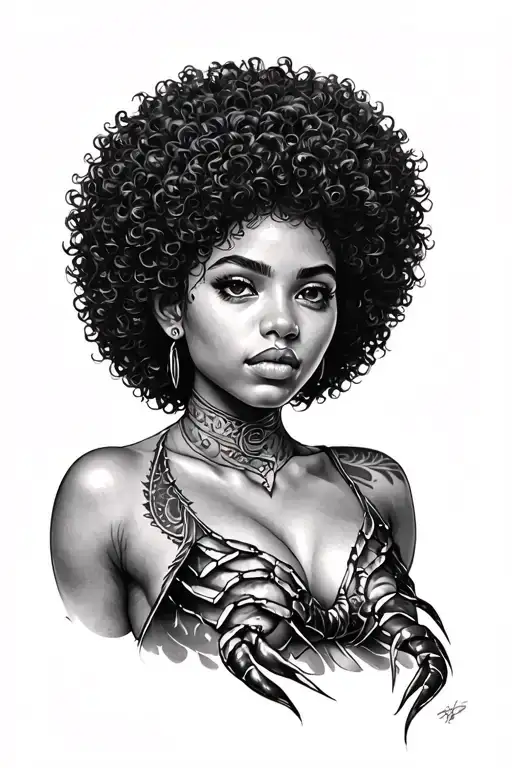 Siren With Afro Haired Female Scorpio