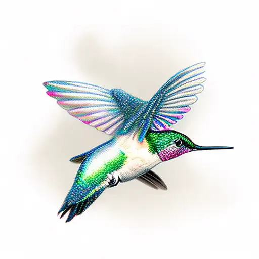 Hummingbird Flying In The Shape Of A S