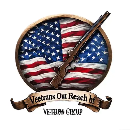 Veterans Out Reach Group Logo With And American Flag