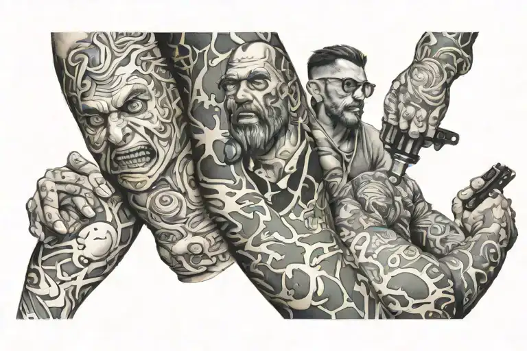 Camouflage Sleeve With Hidden Cartoon Characters