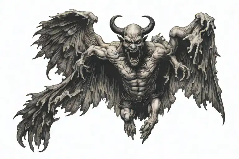 Devil With Spread Wings