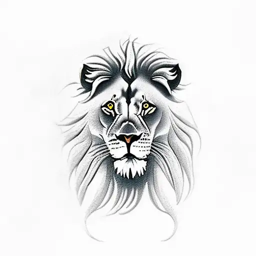 Lion With Baby Lions And One Catholic Cross