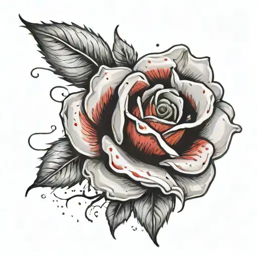 A Red Rose With Petals Of The Rose Falling