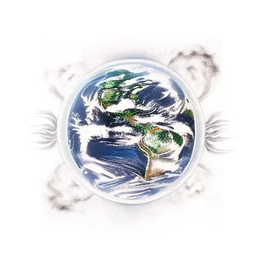 Burned Planet Earth With Flames And Smoke Around The Edges