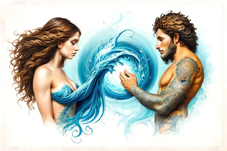 Aquarius Woman And Leo Man Holding