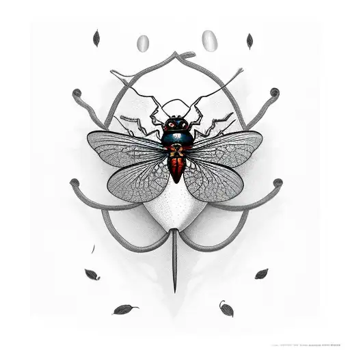 A Lily With A Cicada