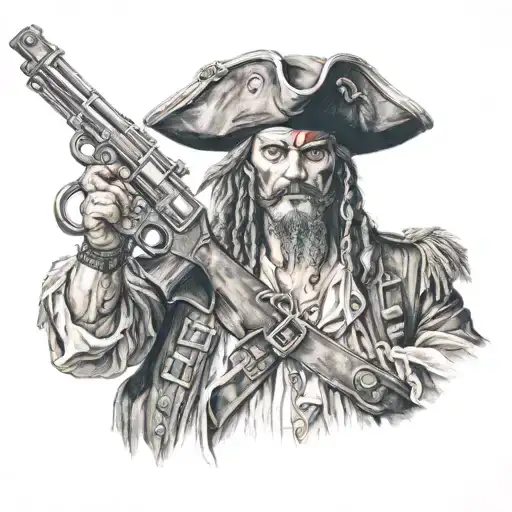 Pirate With Duffle And Pistol
