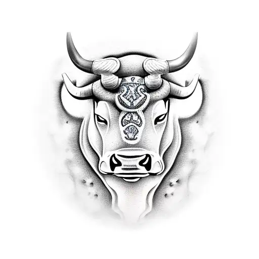 Realistic Bull Head With A Croocked Smile And Old Style Tuxedo