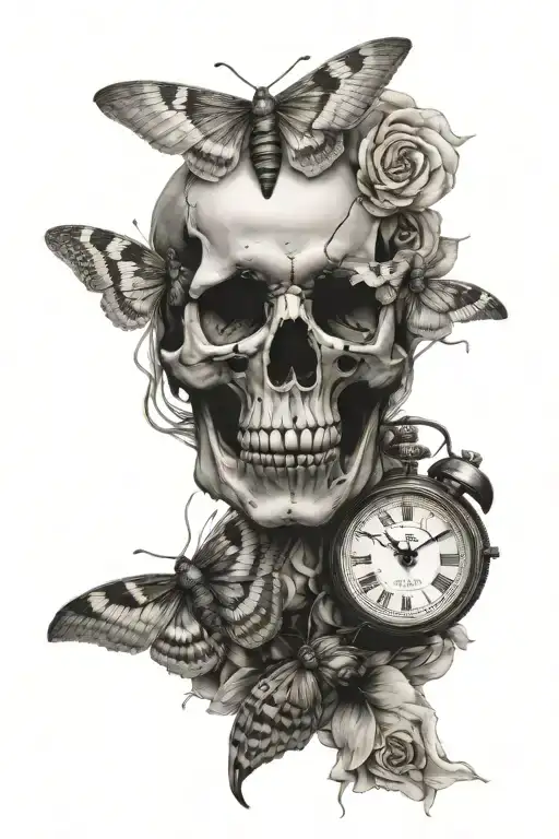 Skull Moth Clock