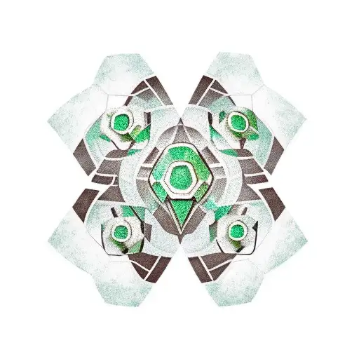 Turtle Shell With Green And Brown Shades In The Shape Of A Hexagon Shield On The Elbow