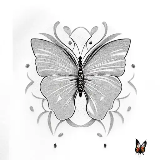 Palm Trees In The Sun With A Butterfly Flying