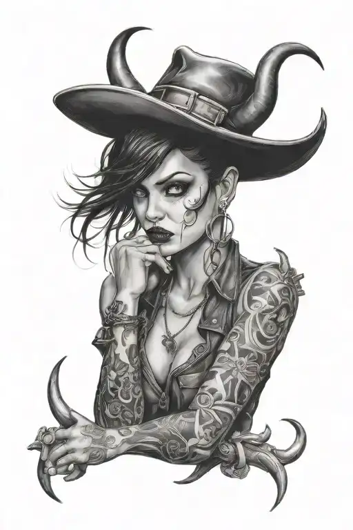 Devil Horn Girl Gangster