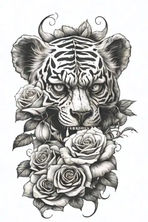 Rose Skull Tiger