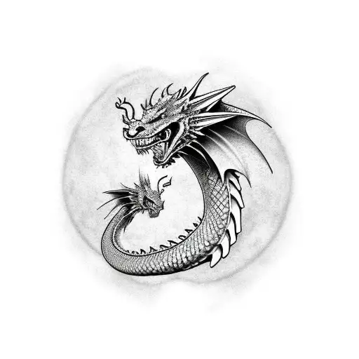 Dragon On Shoulder And Biceps