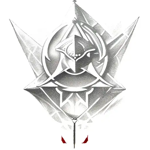 Assassin's Creed Logo With A Rose Behind It