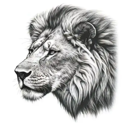 Lion Head Tattoo Front Profile