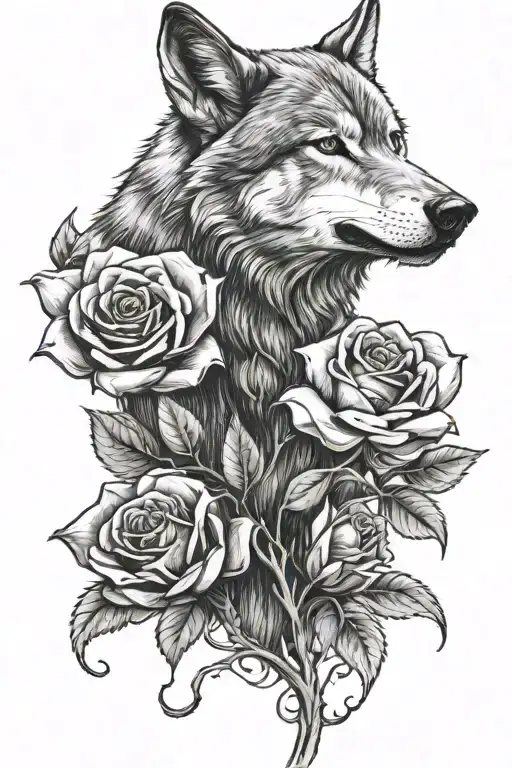 Wolf Wrapped In A Rose