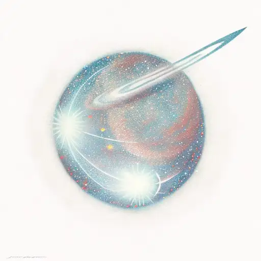 Space Background With Basketball As A Comet Shooting Into Hoop