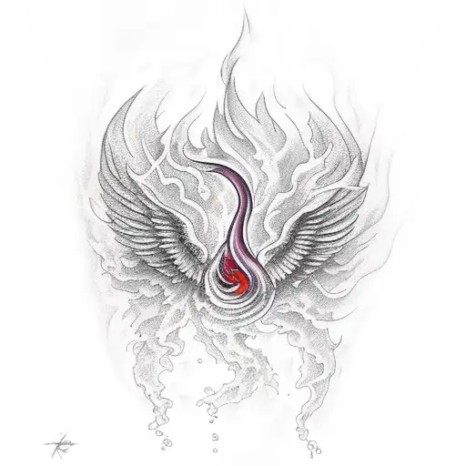 Fire And Water Surrounding The Holy Spirit