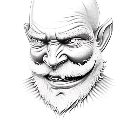 A Garden Gnome With An Evil Grin Holding A Bloody Knife