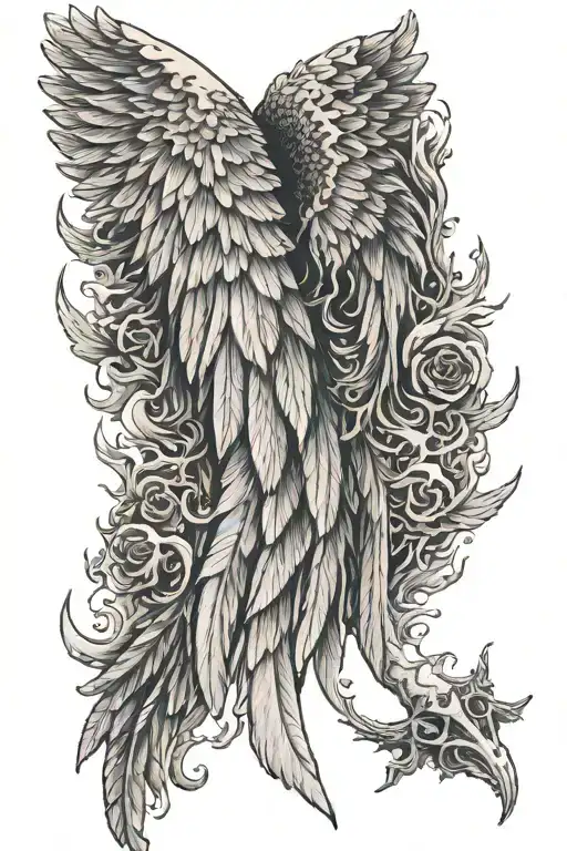 Burning Bone Wing On The Back