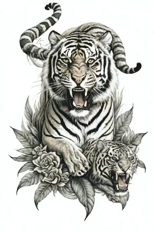 Tiger With Viper Underneath