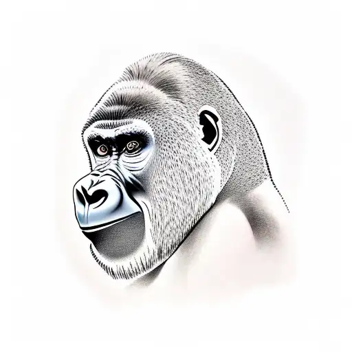 Gorilla Mouth With 5 In The Middle