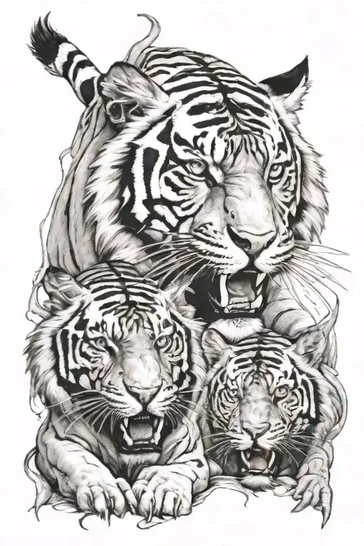 Tiger And Grimripper And Dragon