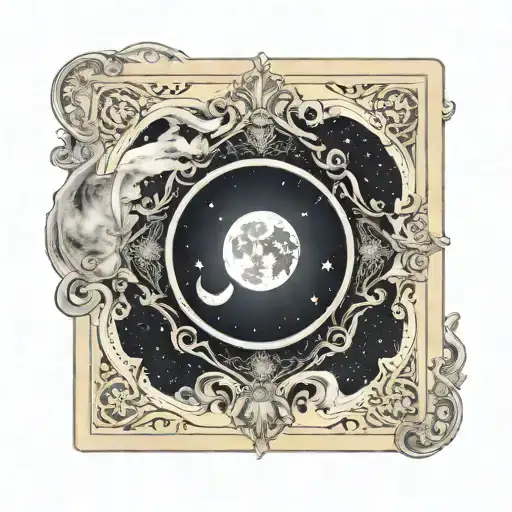 The Moon Tarot Card Clip Art