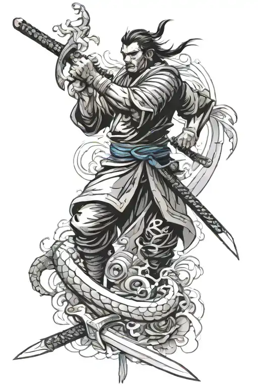 A Dick With Samurai Swords That Fights Against Hordes Of Vaginas