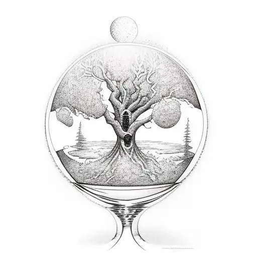 Hourglass On Top Of The World Tree
