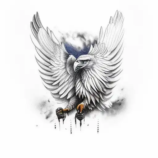 Indian Eagle Fight One Wolf