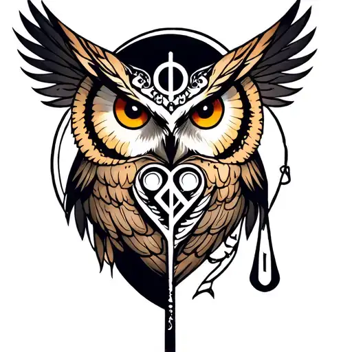 Paganism Owl Luna Rune Isoterics
